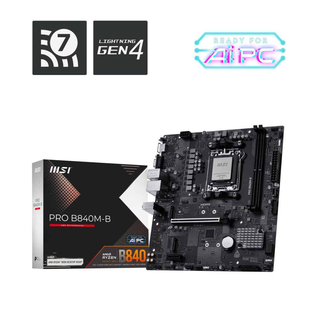 Mainboard|MSI|AMD B840|SAM5|Micro-ATX|Memory DDR5|Memory slots 2|PROB840M-B