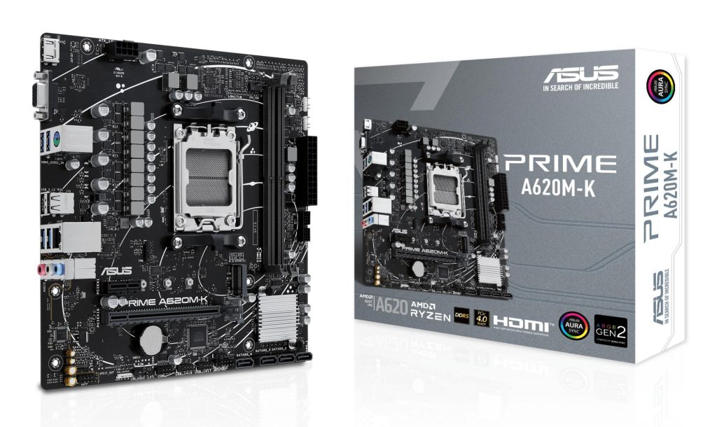 Mainboard|ASUS|AMD A620|Micro-ATX|Memory DDR5|Memory slots 2|1xPCI-Express 3.0 1x|1xPCI-Express 4.0 16x|1xM.2|1x15pin D-sub|1xHDMI|2xUSB 2.0|4xUSB 3.2|1xPS/2|1xRJ45|3xAudio port|PRIMEA620M-K
