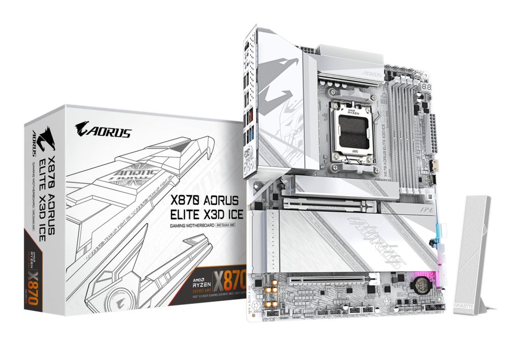 Mainboard|GIGABYTE|AMD X870|Socket AM5|ATX|RAM DDR5-SDRAM|4xSlots|Wi-Fi Yes|Bluetooth Yes|4xNumber of M.2 (M) slots|X870 AORUS ELITE X3D ICE|X870AELITEXICE