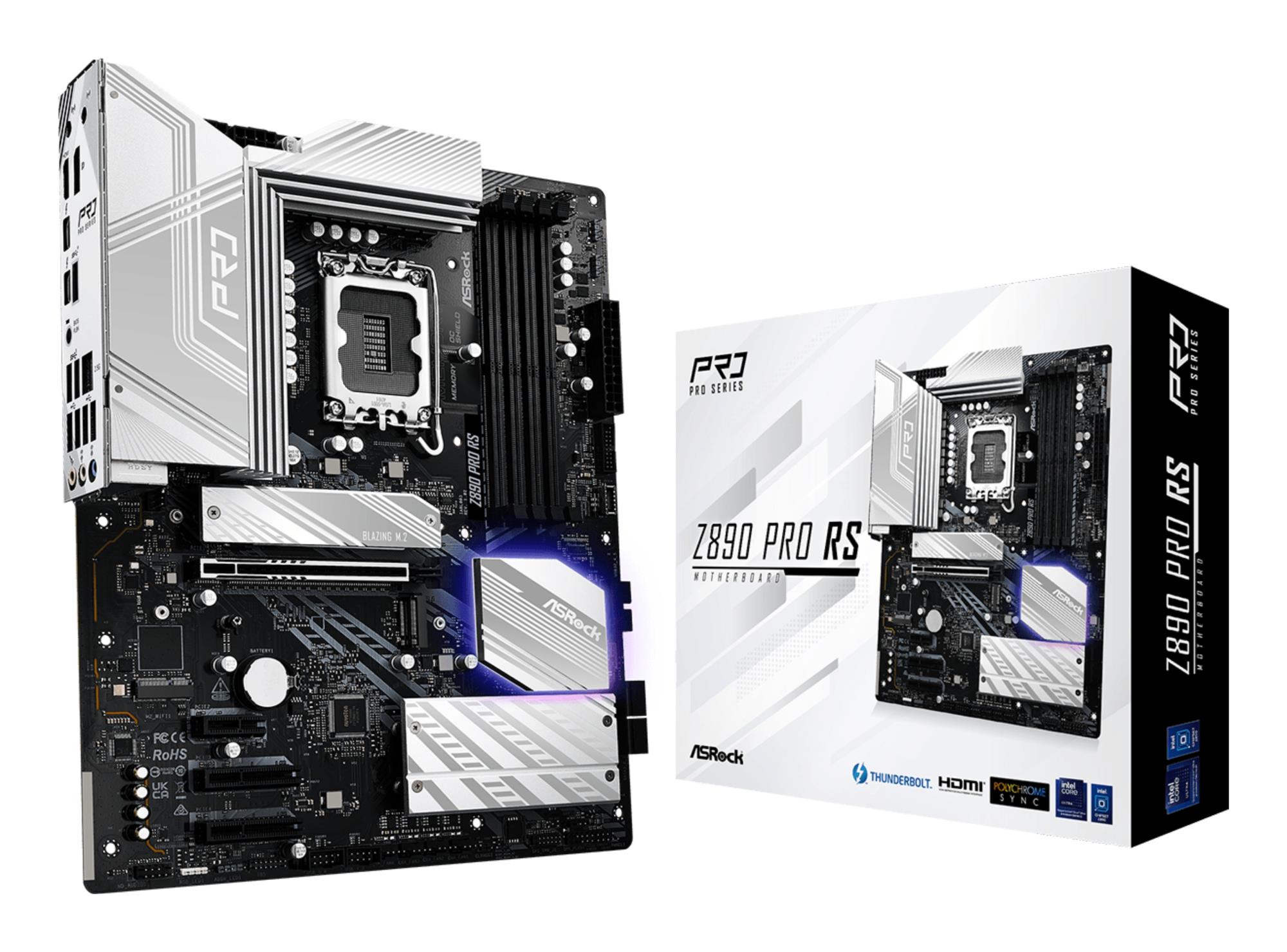Mainboard|ASROCK|Intel Z890|LGA1851|ATX|Memory DDR5|Memory slots 4|1xPCI-Express 4.0 1x|2xPCI-Express 4.0 4x |1xPCI-Express 5.0 16x|1xM.2|1xHDMI|1xDisplayPort|4xUSB 2.0|2xUSB 3.1|1xUSB 3.2|2xUSB-C w/Thunderbolt|1xRJ45|3xAudio port|Z890PRORS
