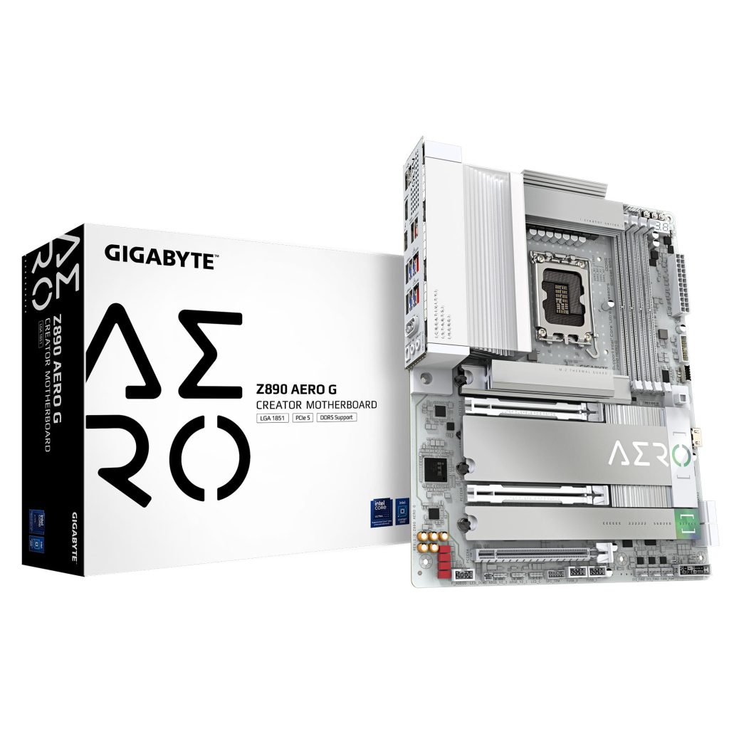 Mainboard|GIGABYTE|Intel Z890|LGA1851|ATX|Memory DDR5|Memory slots 4|1xPCI-Express 4.0 4x |1xPCI-Express 5.0 8x|1xPCI-Express 5.0 16x|5xM.2|1xHDMI|2xUSB 2.0|4xUSB 3.2|1xUSB-C w/Thunderbolt|1xOptical S/PDIF|2xRJ45|2xAudio port|Z890AEROG