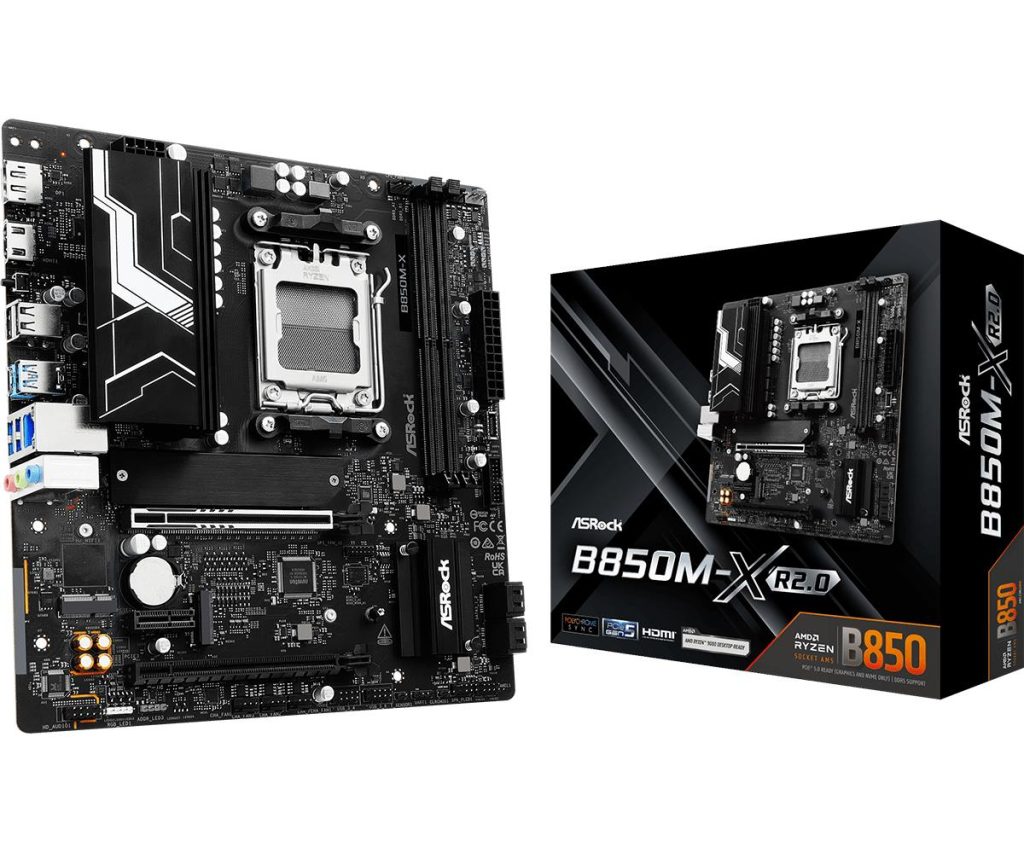 Mainboard|ASROCK|AMD B850|Socket AM5|micro ATX|RAM DDR5-SDRAM|2xSlots|1xNumber of M.2 (M) slots|B850M-X R2.0|B850M-XR2.0
