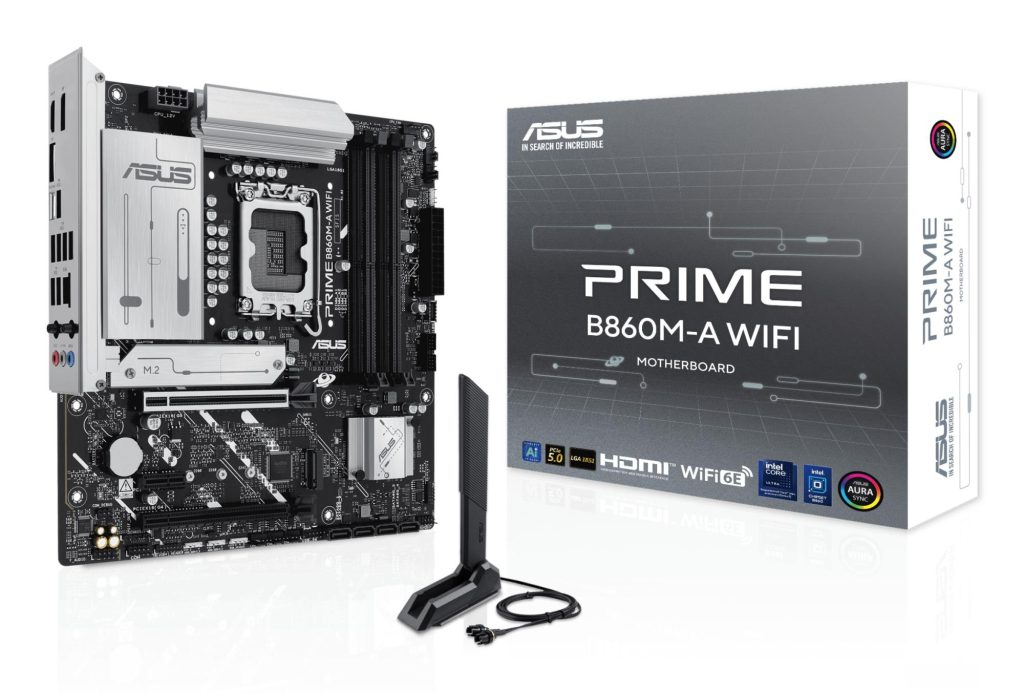 Mainboard|ASUS|Intel B860 Express|LGA1851|Micro-ATX|Memory DDR5|Memory slots 4|1xPCI-Express 4.0 1x|1xPCI-Express 4.0 16x|1xPCI-Express 5.0 16x|2xM.2|1xHDMI|1xDisplayPort|7xUSB 2.0|1xUSB-C|1xUSB-C w/Thunderbolt|1xOptical S/PDIF|1xRJ45|3xAudio port|PRIMEB860M-AWIFI