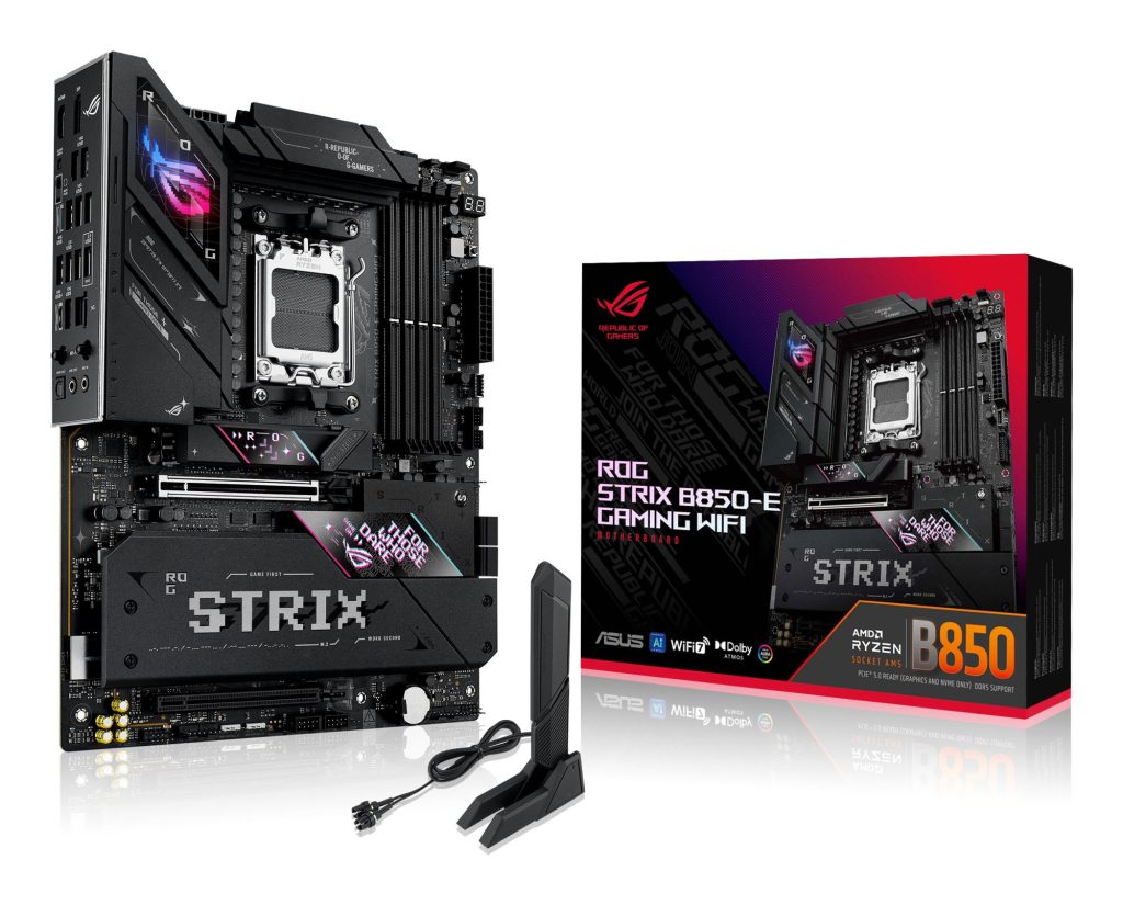 Mainboard|ASUS|AMD B850|SAM5|ATX|Memory DDR5|Memory slots 4|1xPCI-Express 4.0 16x|1xPCI-Express 5.0 16x|5xM.2|1xHDMI|1xDisplayPort|6xUSB 2.0|6xUSB 3.0|3xUSB-C|1xOptical S/PDIF|1xRJ45|2xAudio port|STRIXB850-EGAMINGWIFI