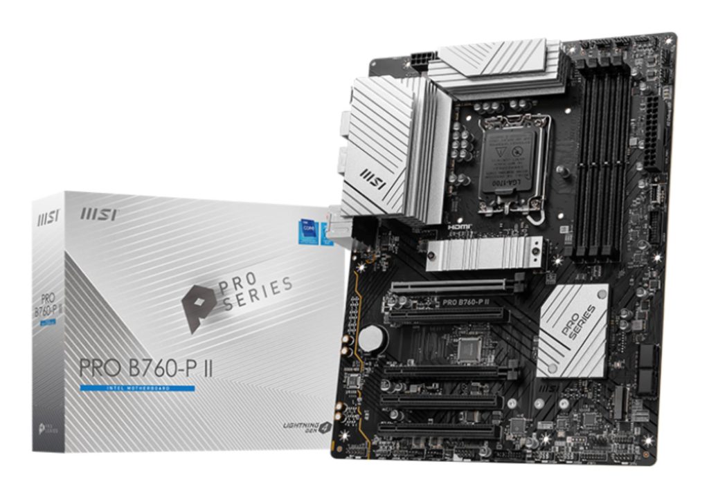 Mainboard|MSI|Intel B760 Express|LGA1700|Memory DDR5|Memory slots 4|5xPCI-Express 5.0 16x|2xM.2|1xHDMI|1xDisplayPort|2xUSB 2.0|2xUSB 3.2|1xUSB-C|1xOptical S/PDIF|1xRJ45|5xAudio port|PROB760-PII