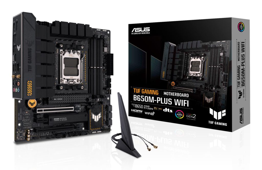 Mainboard|ASUS|AMD B650|SAM5|MicroATX|Memory DDR5|Memory slots 4|1xPCI-Express 4.0 1x|1xPCI-Express 4.0 16x|2xM.2|1xHDMI|1xDisplayPort|4xUSB 2.0|3xUSB 3.2|1xUSB-C|1xRJ45|5xAudio port|TUFGAMB650M-PLUSWIFI