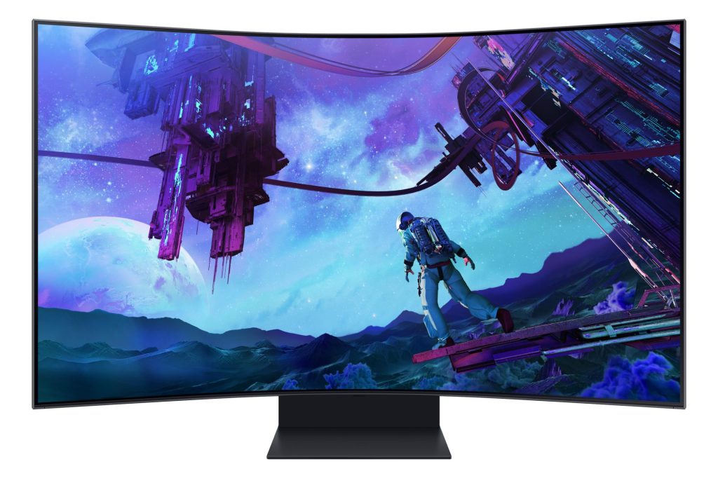 LCD Monitor|SAMSUNG|55"|Gaming/Curved|Panel VA|3840x2160|16:9|165Hz|Matte|1 ms|Speakers|Pivot|Height adjustable|Tilt|Colour Black|LS55CG970NUXDU