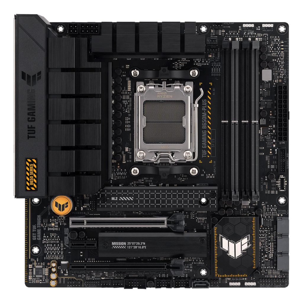 Mainboard|ASUS|AMD B650|SAM5|MicroATX|Memory DDR5|Memory slots 4|1xPCI-Express 4.0 1x|2xPCI-Express 4.0 16x|2xM.2|1xHDMI|1xDisplayPort|4xUSB 2.0|3xUSB 3.2|1xUSB-C|1xRJ45|5xAudio port|TUFGAMINGB650M-PLUS