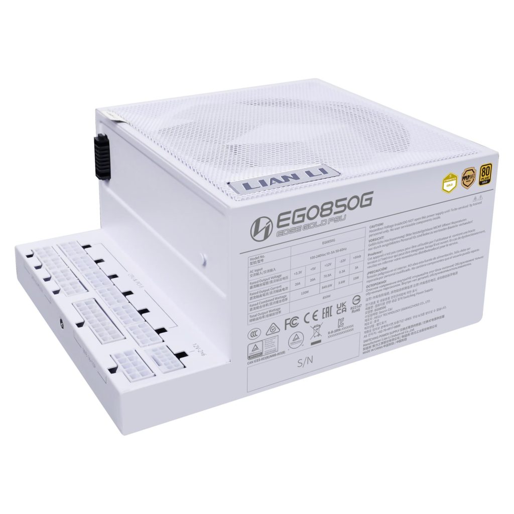 Power Supply|LIAN LI|EDGE GOLD 850|850 Watts|Efficiency 80 PLUS GOLD|PFC Active|G9P.EG0850G.W000.EU