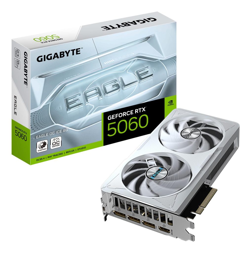 Graphics Card|GIGABYTE|NVIDIA|GeForce RTX 5060|2550 MHz|8 GB|GDDR7|128 bit|PCI Express 5.0|Active|GV-N5060EAGLEOCICE-8GD