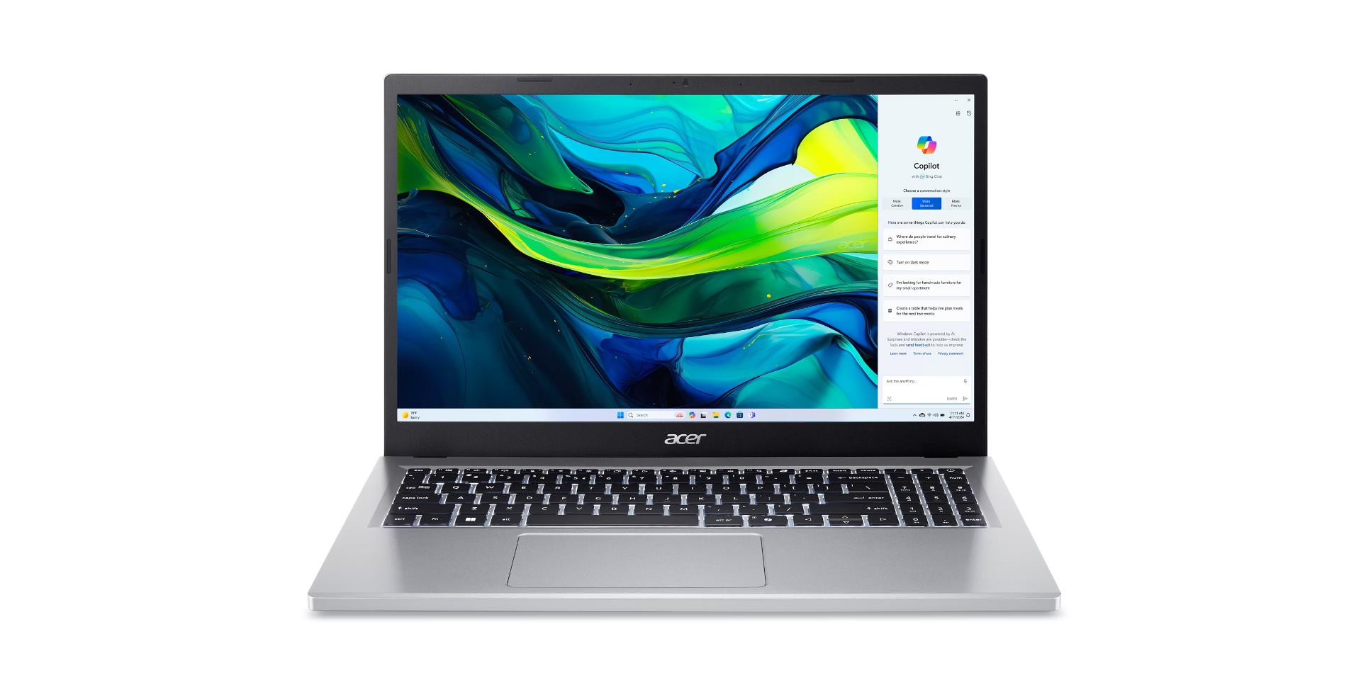 Notebook|ACER|Aspire|Go 15|CPU Intel Core 3|N355|15.6 "|1920 x 1080 pixels|RAM 16 GB|DDR5-SDRAM|SSD 512 GB|Discrete graphics Not available|On-board graphics Yes|Keyboard language English|OS installed Windows 11 Home|Colour Silver|Weight 1.73 kg|NX.J46EL.001