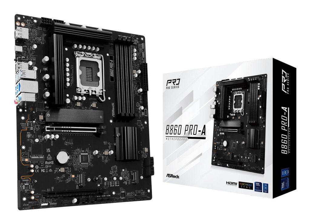 Mainboard|ASROCK|Intel B860 Express|LGA1851|ATX|Memory DDR5|Memory slots 4|1xHDMI|1xDisplayPort|1xAudio-In|1xAudio-Out|1xMicrophone|2xUSB 2.0|6xUSB 3.2|1xUSB-C|1xRJ45|B860PRO-A