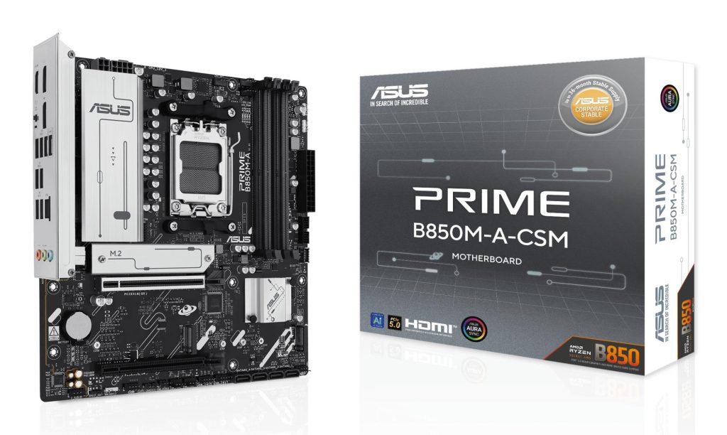 Mainboard|ASUS|AMD B850|SAM5|Micro-ATX|Memory DDR5|Memory slots 4|1xPCI-Express 4.0 16x|1xPCI-Express 5.0 16x|3xM.2|1xHDMI|2xDisplayPort|4xUSB 2.0|4xUSB 3.2|1xRJ45|3xAudio port|PRIMEB850M-A-CSM