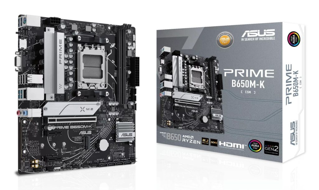 Mainboard|ASUS|AMD B650|SAM5|Micro-ATX|Memory DDR5|Memory slots 2|2xPCI-Express 4.0 1x|1xPCI-Express 4.0 16x|2xM.2|1x15pin D-sub|1xHDMI|4xUSB 2.0|4xUSB 3.2|1xPS/2|1xRJ45|3xAudio port|PRIMEB650M-K