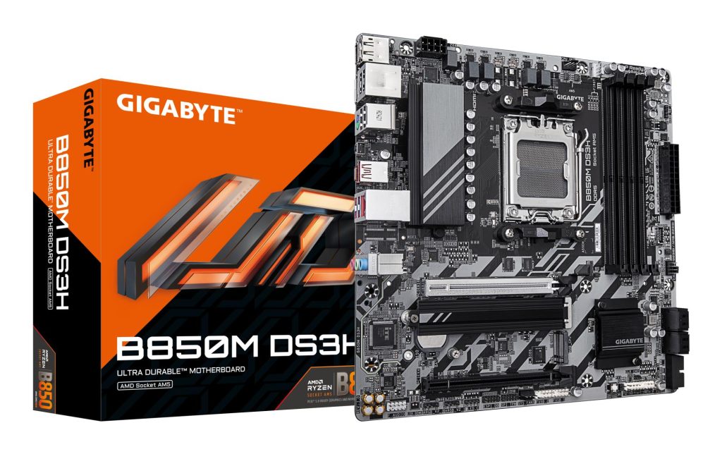 Mainboard|GIGABYTE|AMD B850|Socket AM5|micro ATX|RAM DDR5-SDRAM|4xSlots|2xNumber of M.2 (M) slots|GIGABYTE B850M DS3H|B850MDS3H1.2