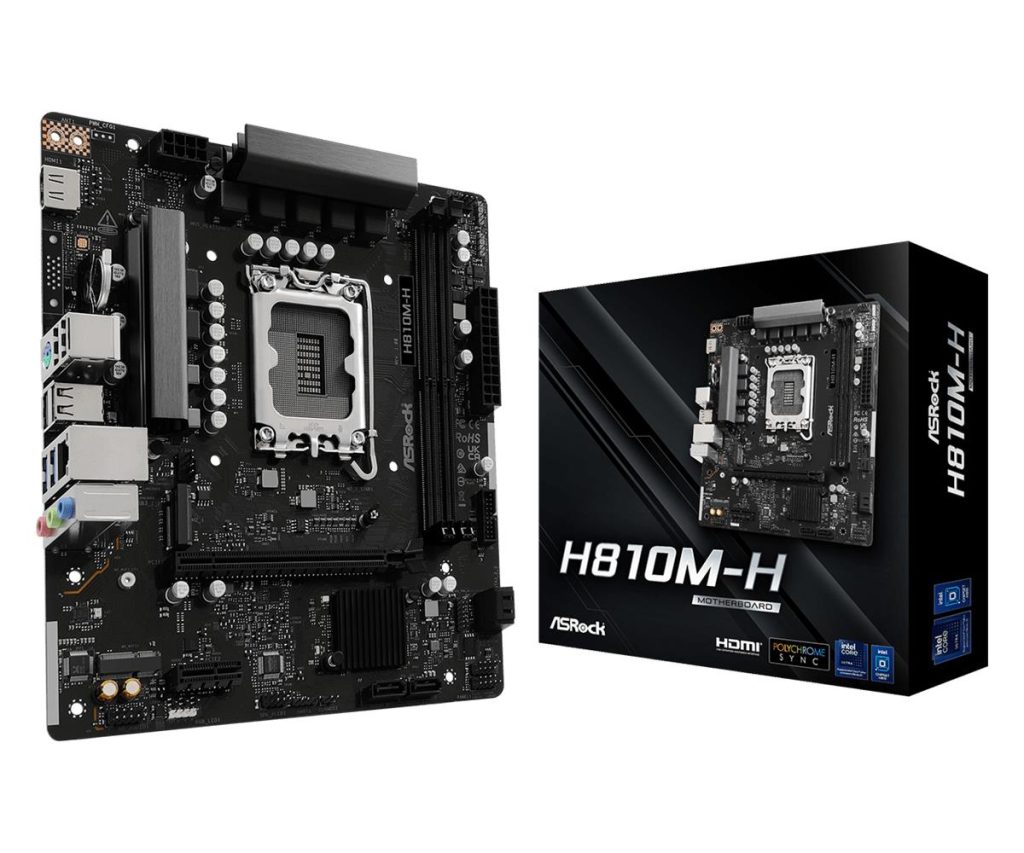 Mainboard|ASROCK|H810M-H|Intel H810|LGA 1851 (Socket V1)|micro ATX|RAM DDR5-SDRAM|2xSlots|1xNumber of M.2 (M) slots|H810M-H