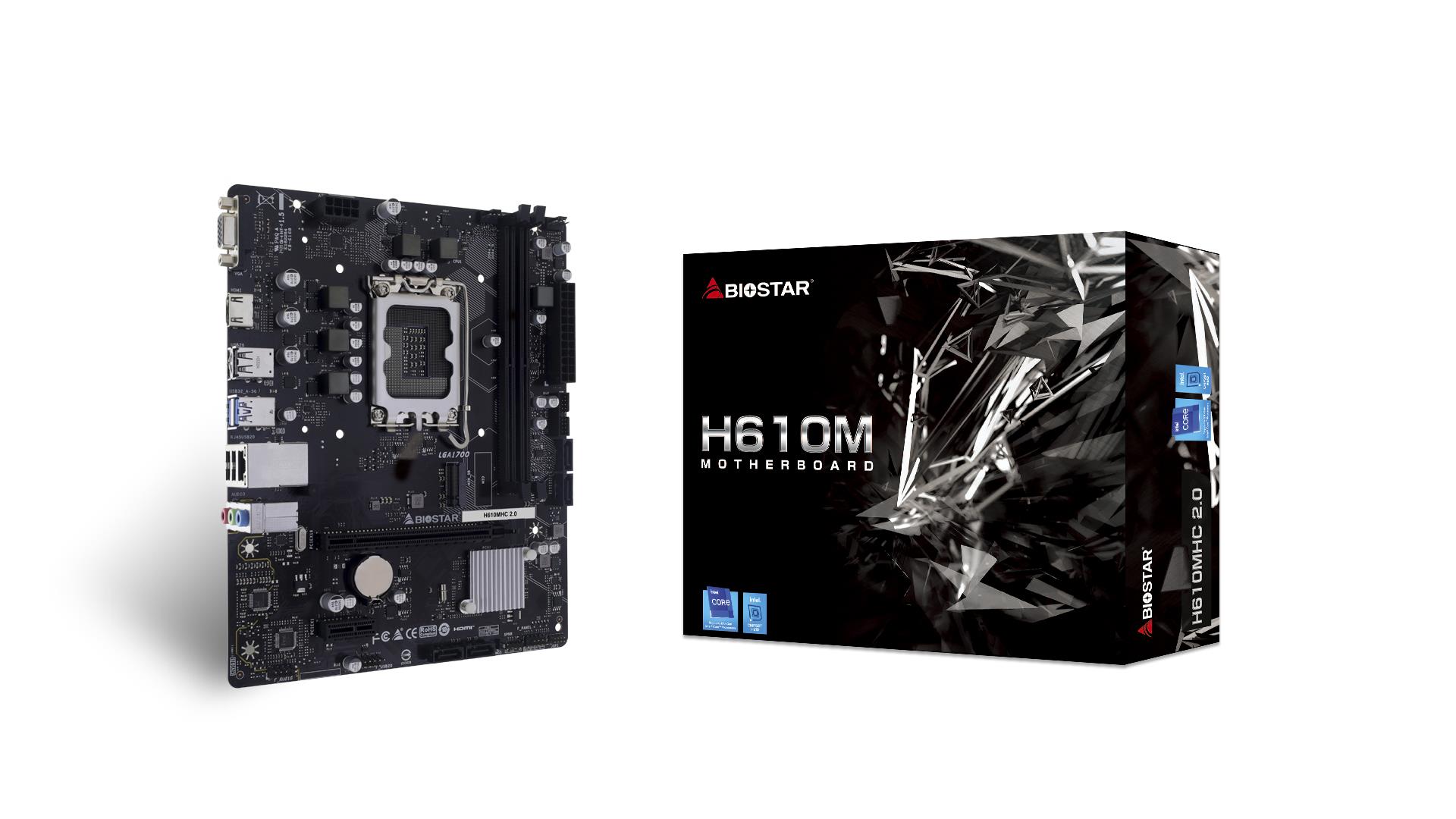 Mainboard|BIOSTAR|Intel H610|LGA1700|Micro-ATX|Memory DDR4|Memory slots 2|H610MHC2.0