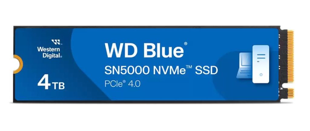 SSD|SANDISK|Blue SN5000|4TB|M.2|NVMe|Write speed 5000 MBytes/sec|Read speed 5500 MBytes/sec|2.38mm|TBW 1200 TB|WDS400T4B0E