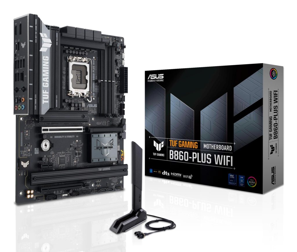 Mainboard|ASUS|Intel B860 Express|LGA1851|ATX|Memory DDR5|Memory slots 4|1xPCI-Express 4.0 1x|1xPCI-Express 4.0 16x|1xPCI-Express 5.0 16x|3xM.2|1xHDMI|1xDisplayPort|2xUSB 2.0|3xUSB 3.0|2xUSB 3.2|1xUSB-C|1xOptical S/PDIF|1xRJ45|5xAudio port|TUFGAMINGB860-PLUSWIFI