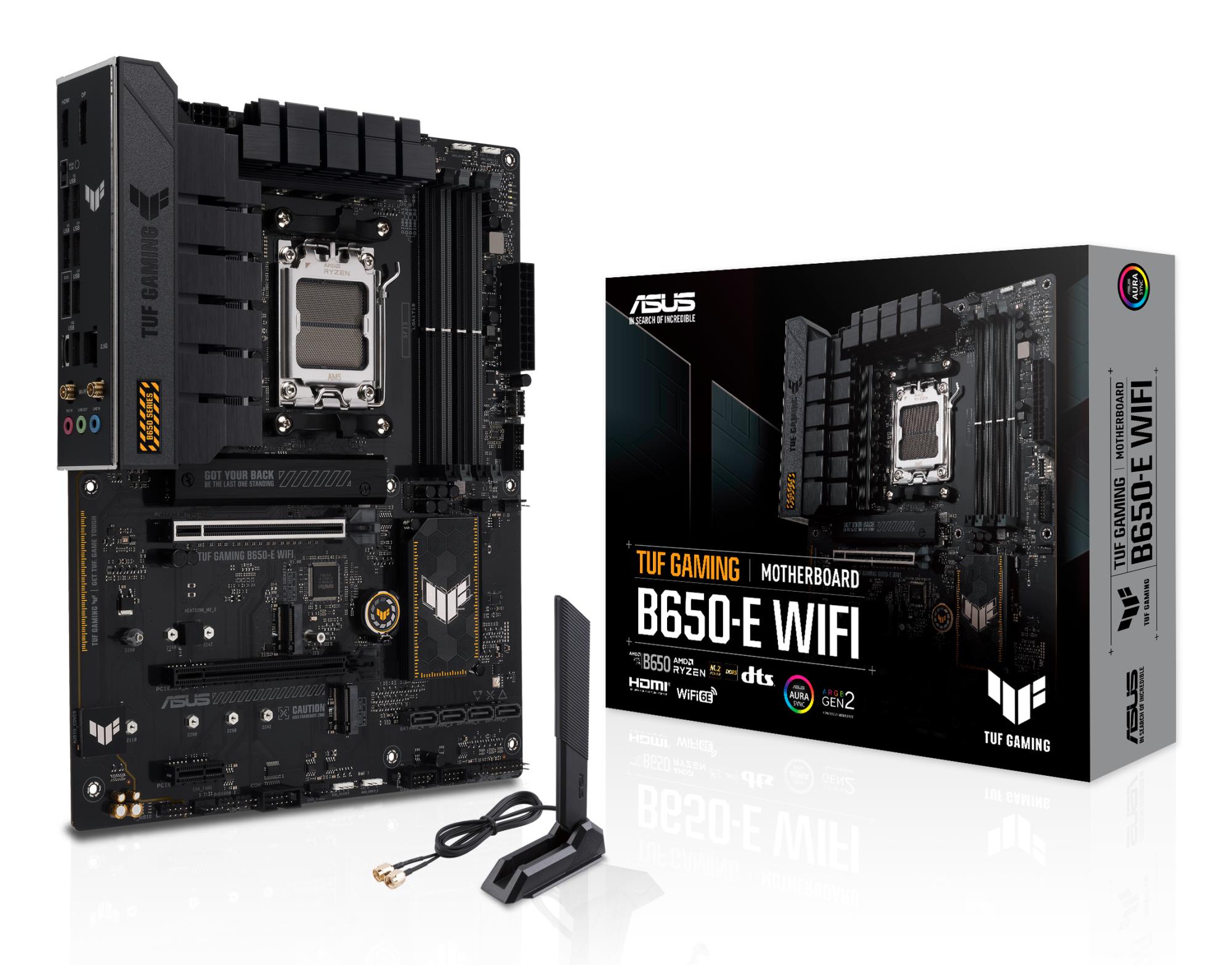 Mainboard|ASUS|AMD B650|SAM5|ATX|Memory DDR5|Memory slots 4|1xPCI-Express 3.0 1x|2xPCI-Express 3.0 16x|1xPCI-Express 4.0 16x|3xM.2|1xHDMI|1xDisplayPort|3xUSB 2.0|4xUSB 3.2|1xUSB-C|1xRJ45|5xAudio port|TUFGAMINGB650-EWIFI