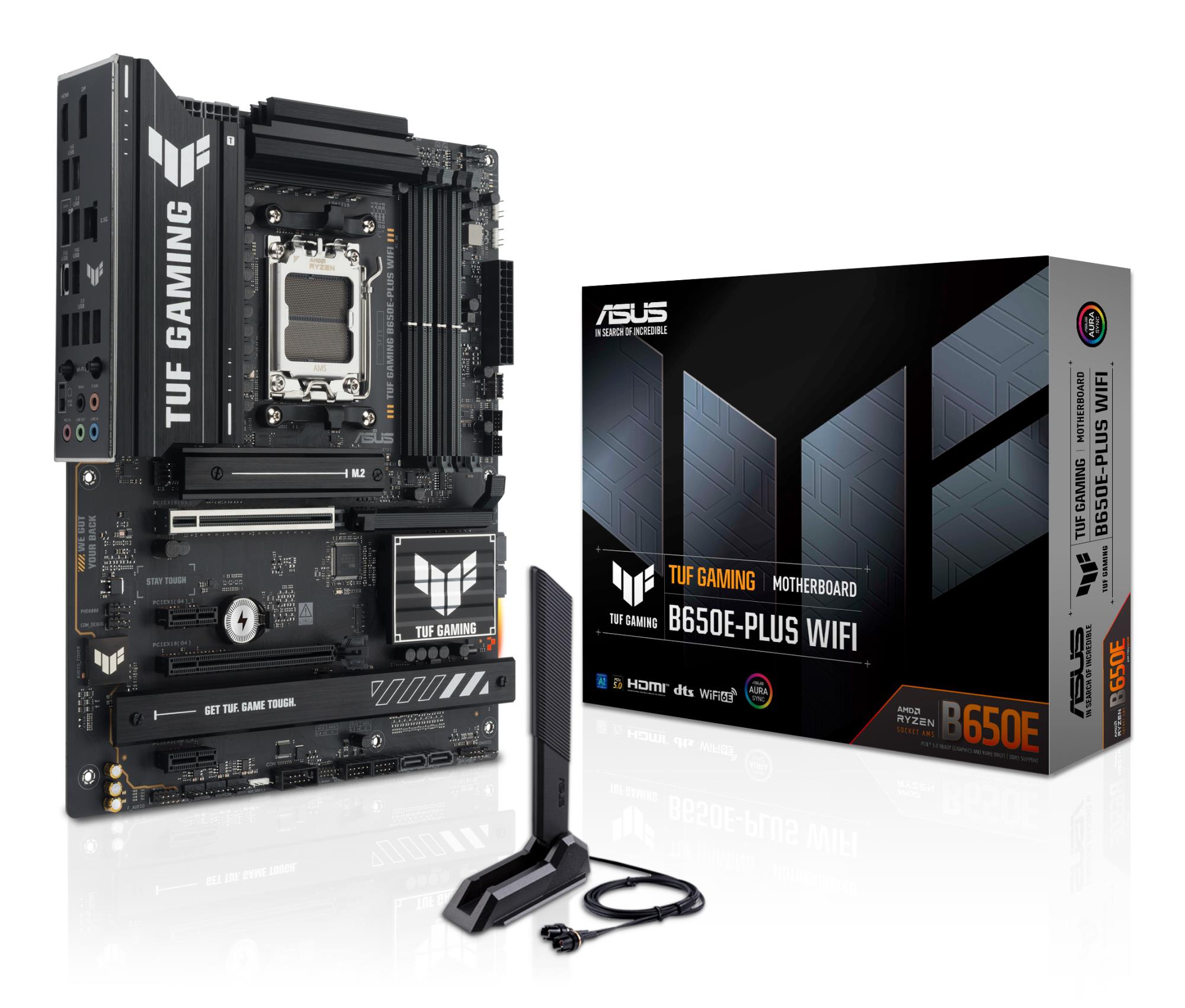 Mainboard|ASUS|AMD B650|SAM5|ATX|Memory DDR5|Memory slots 4|1xPCI-Express 4.0 1x|1xPCI-Express 4.0 16x|1xPCI-Express 5.0 16x|3xM.2|1xHDMI|1xDisplayPort|6xUSB 2.0|3xUSB 3.2|1xUSB-C|1xRJ45|3xAudio port|TUFGAMINGB650EPLUSWIFI