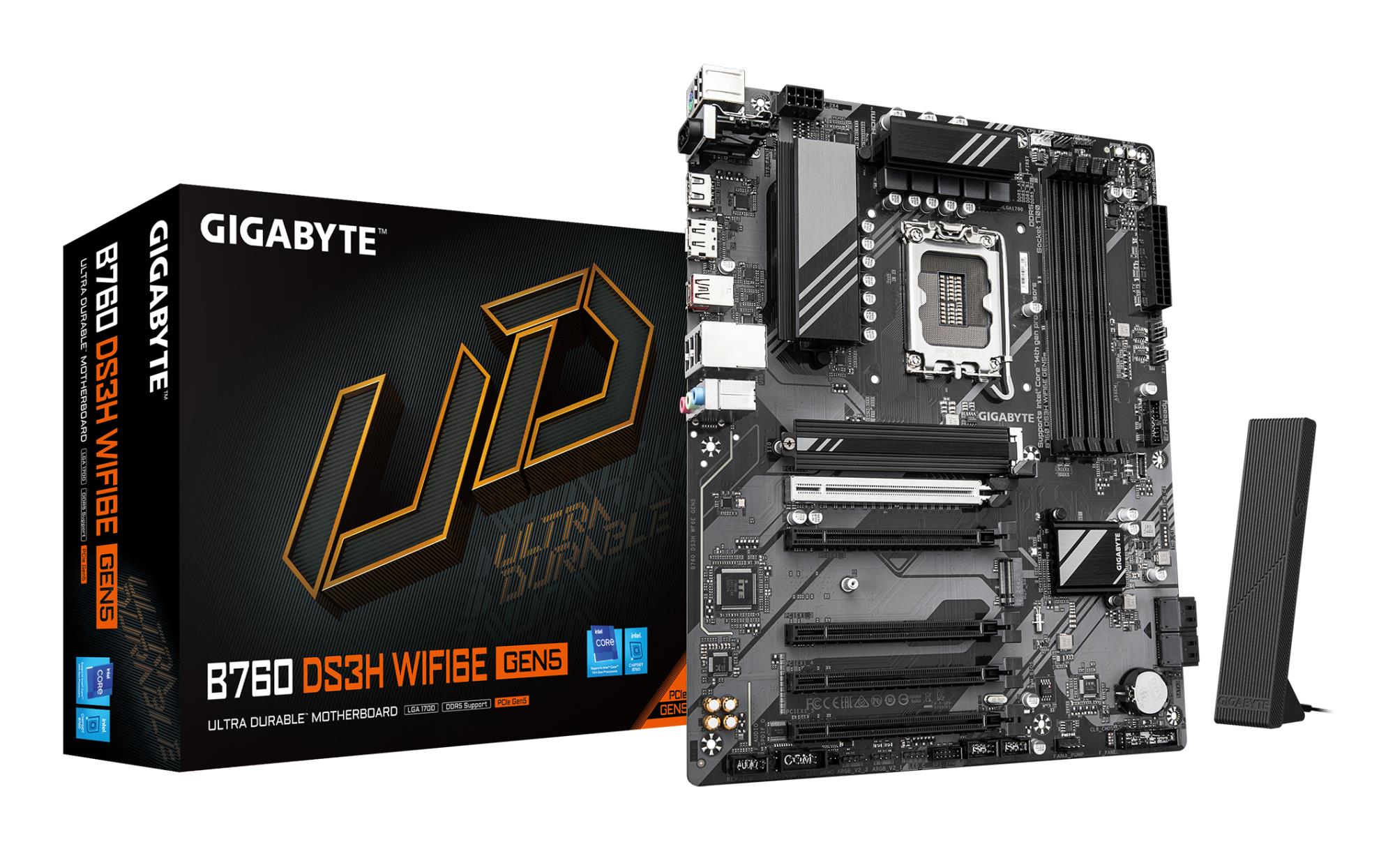 Mainboard|GIGABYTE|Intel B760 Express|LGA1700|ATX|Memory DDR5|Memory slots 4|B760DS3HWF6EGEN51.0
