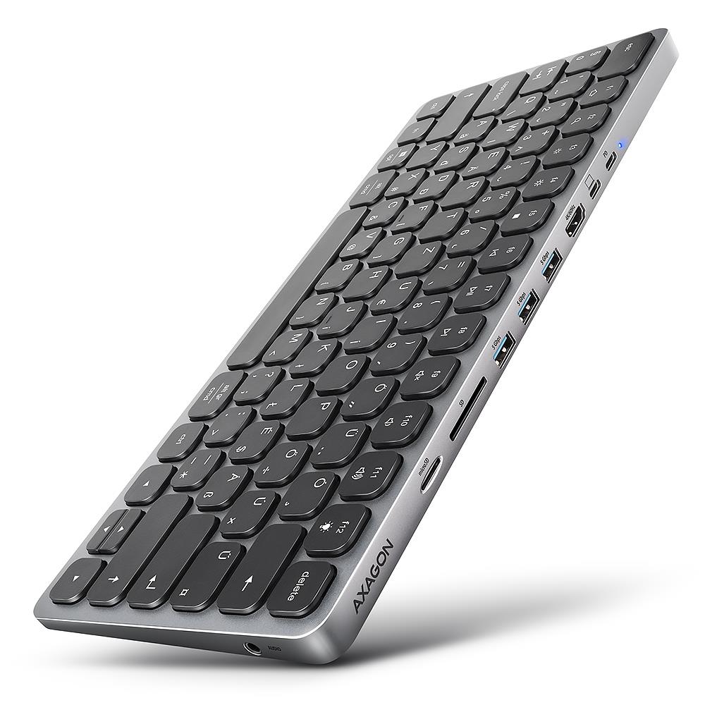 KEYBOARD + I/O HUB 9IN1/0.6M HMC-KB-HU AXAGON