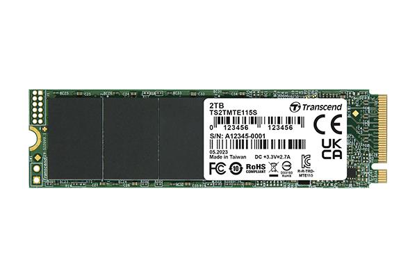 SSD|TRANSCEND|1TB|PCIe Gen3|NVMe|NAND flash technology 3D NAND|Write speed 2000 MBytes/sec|Read speed 3200 MBytes/sec|Form Factor M.2|TBW 400 TB|MTBF 200000 hours|TS1TMTE115S