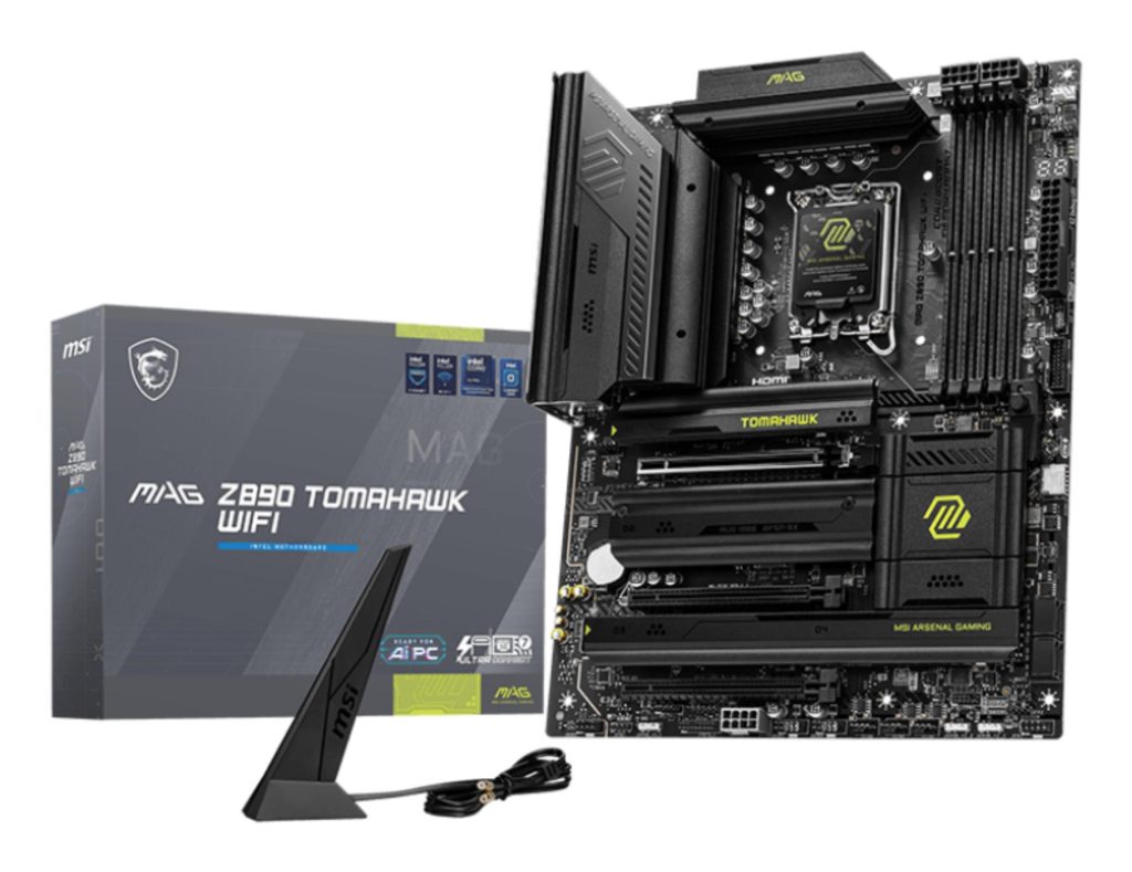 Mainboard|MSI|Intel Z890|LGA1851|ATX|Memory DDR5|Memory slots 4|2xPCI-Express 4.0 4x |1xPCI-Express 5.0 16x|4xM.2|1xHDMI|4xUSB 2.0|3xUSB 3.2|1xUSB-C|2xUSB-C w/Thunderbolt|1xOptical S/PDIF|1xRJ45|2xAudio port|MAGZ890TOMAHAWKWIFI