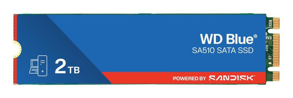SSD|SANDISK|200xTBW rating|MTBF 1750000 h|Read speed 560 MB/s|Write speed 510 MB/s|Serial ATA III|M.2|2000 GB|POWERED BY SANDISK|Blue SA510|WDS200T3B0B