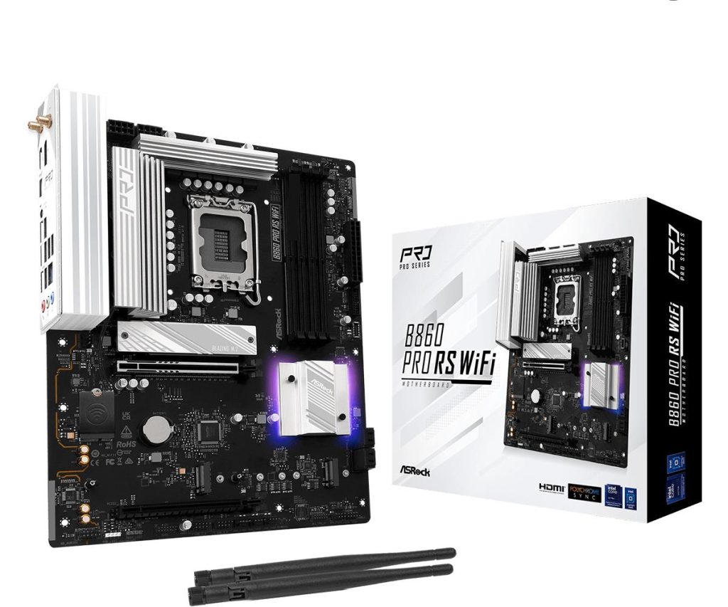 Mainboard|ASROCK|Memory DDR5|Memory slots 4|1xPCI-Express 4.0 16x|1xPCI-Express 5.0 16x|1xM.2|1xHDMI|1xDisplayPort|1xAudio-In|1xAudio-Out|1xMicrophone|2xUSB 2.0|6xUSB 3.2|1xUSB-C|1xRJ45|B860PRORSWIFI