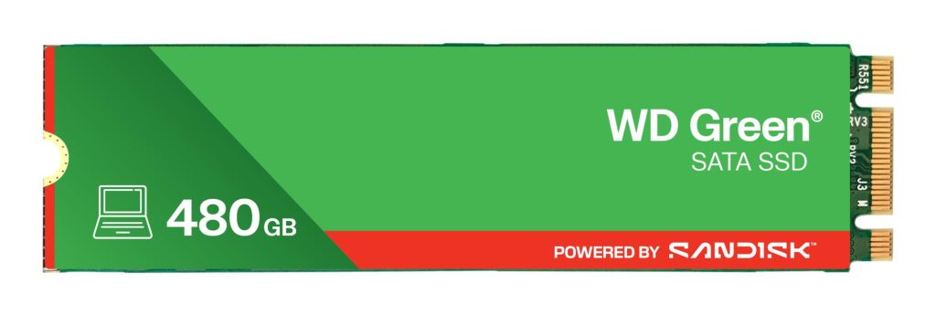 SSD|SANDISK|MTBF 1000000 h|Read speed 545 MB/s|Serial ATA III|M.2|480 GB|POWERED BY SANDISK|Green|WDS480G3G0B