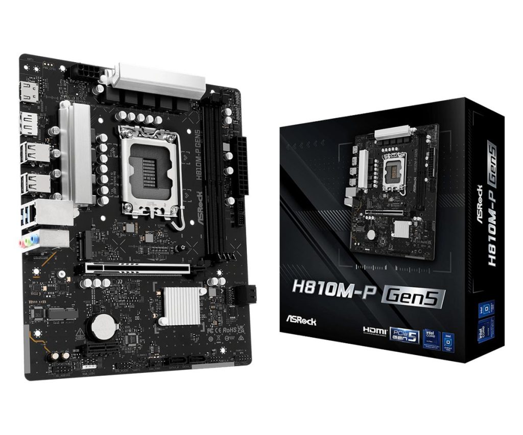 Mainboard|ASROCK|Intel H810|LGA 1851 (Socket V1)|micro ATX|RAM DDR5-SDRAM|2xSlots|1xNumber of M.2 (M) slots|H810M-PGEN5