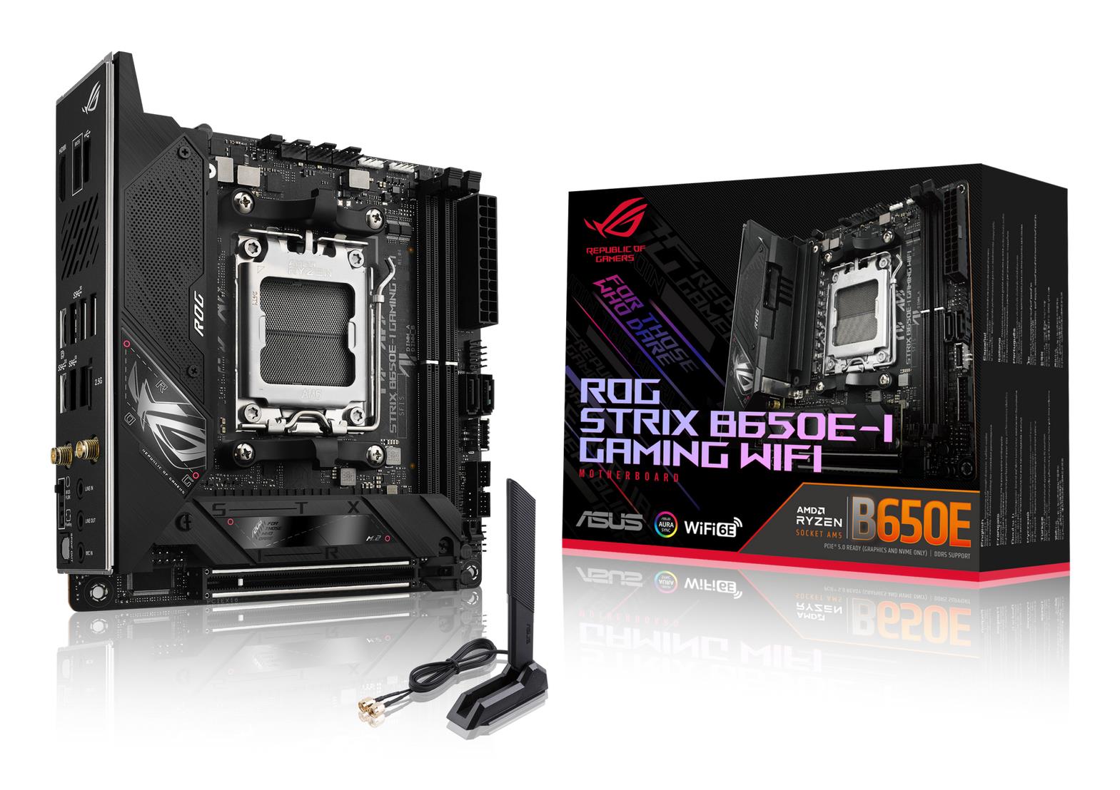 Mainboard|ASUS|AMD B650|SAM5|Mini-ITX|Memory DDR5|Memory slots 2|1xPCI-Express 5.0 16x|2xM.2|1xHDMI|2xAudio-In|1xAudio-Out|2xUSB 2.0|4xUSB 3.2|2xUSB-C|1xOptical S/PDIF|1xRJ45|2xRF-Out|STRIXB650E-IGAMINGWIFI