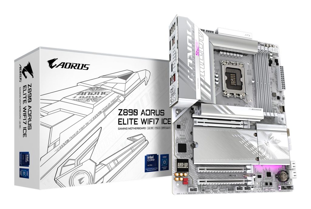 Mainboard|GIGABYTE|Intel Z890|LGA1851|ATX|Memory DDR5|Memory slots 4|2xPCI-Express 4.0 4x |1xPCI-Express 5.0 16x|4xM.2|1xDisplayPort|4xUSB 2.0|5xUSB 3.2|1xUSB-C w/Thunderbolt|1xOptical S/PDIF|1xRJ45|2xAudio port|Z890AELITEWF7ICE