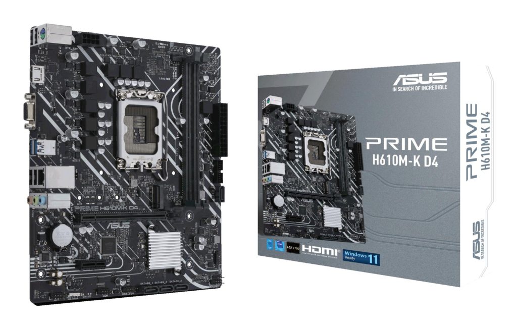 Mainboard|ASUS|Intel H610|LGA1700|MicroATX|Memory DDR4|Memory slots 2|1xPCI-Express 3.0 1x|1xPCI-Express 4.0 16x|1xM.2|1x15pin D-sub|1xHDMI|2xAudio-In|1xAudio-Out|4xUSB 2.0|2xUSB 3.2|1xPS/2|1xRJ45|PRIMEH610M-KD4
