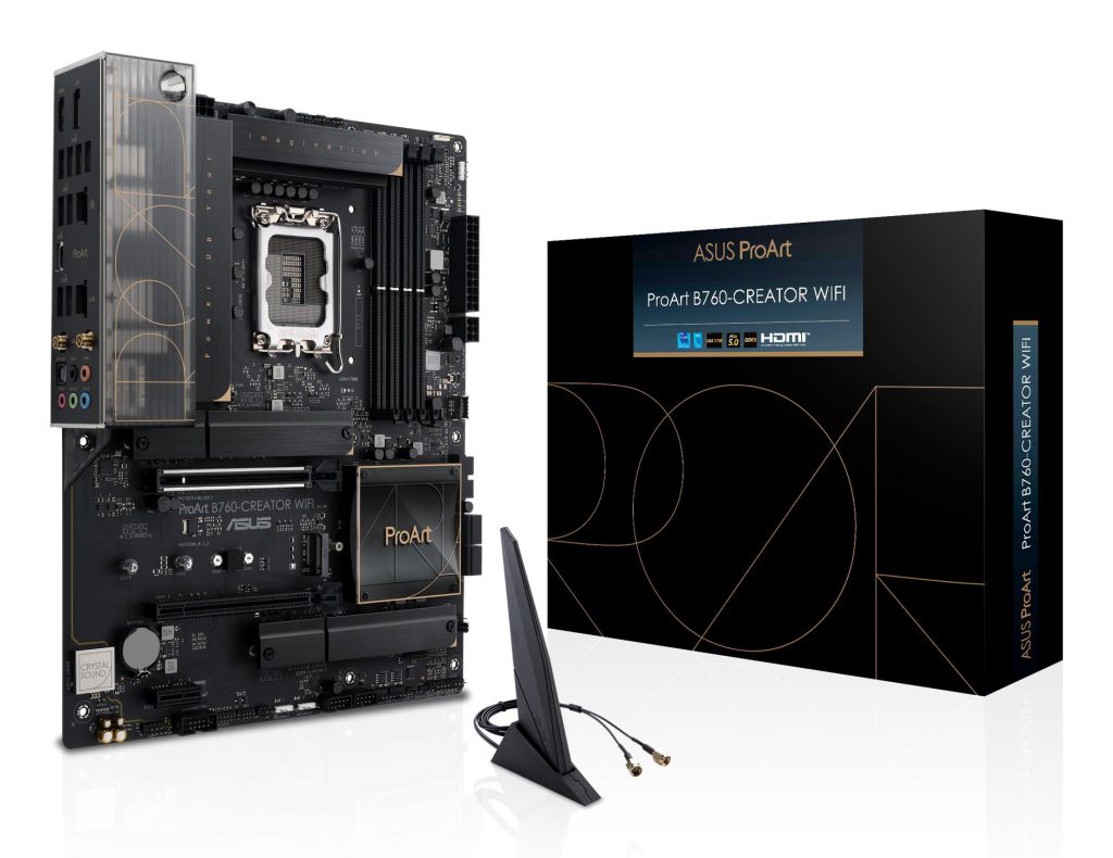 Mainboard|ASUS|Intel B760 Express|LGA1700|ATX|Memory DDR5|Memory slots 4|1xPCI-Express 3.0 1x|1xPCI-Express 4.0 16x|1xPCI-Express 5.0 16x|3xM.2|1xHDMI|1xDisplayPort|4xUSB 2.0|5xUSB 3.2|1xUSB-C|1xOptical S/PDIF|2xRJ45|5xAudio port|PROARTB760-CREATORWIFI